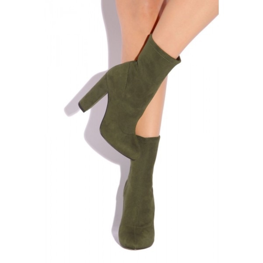 Olive Green Booties